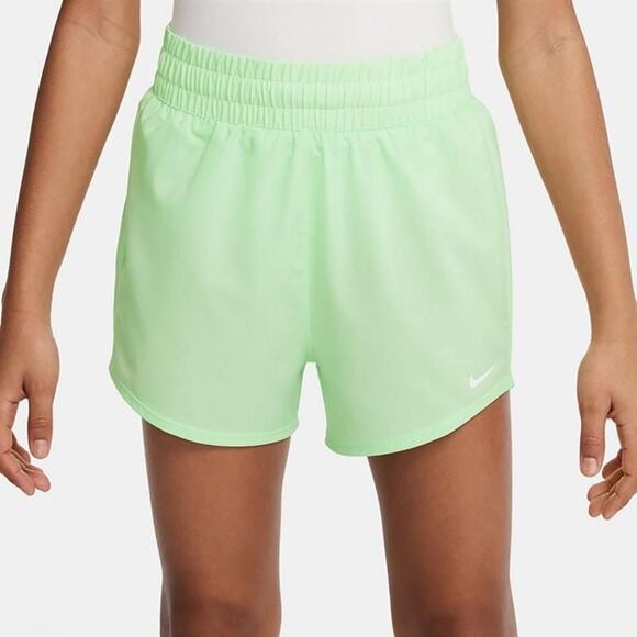 Nike Girls' One Dri-FIT High-Waisted Woven Training Shorts Green X-Large - Picture 1 of 4